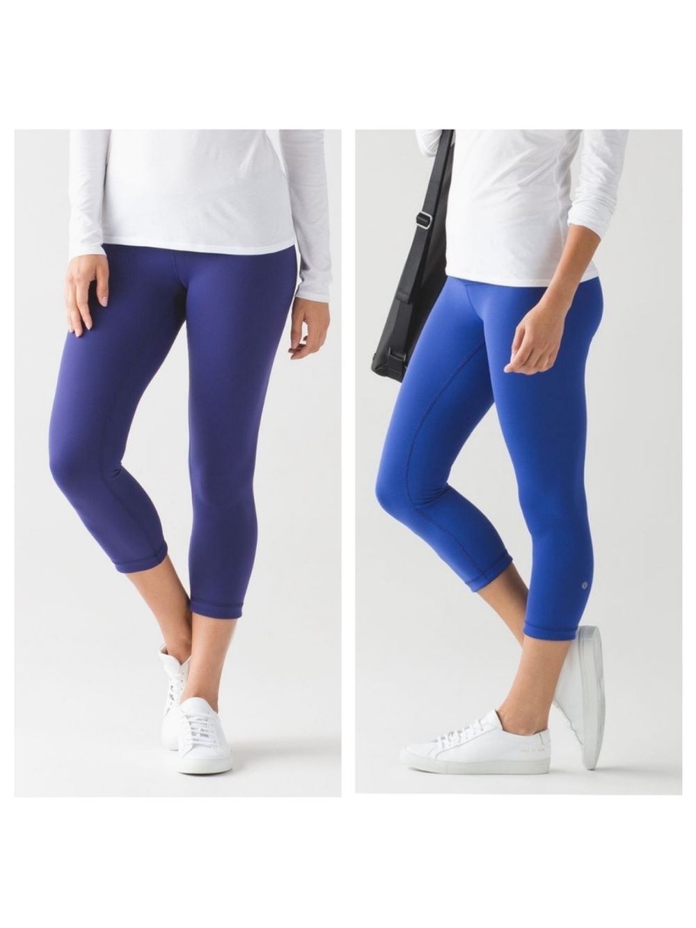 Lululemon Wunder Under Reversible Crop Purple/Blue Leggings